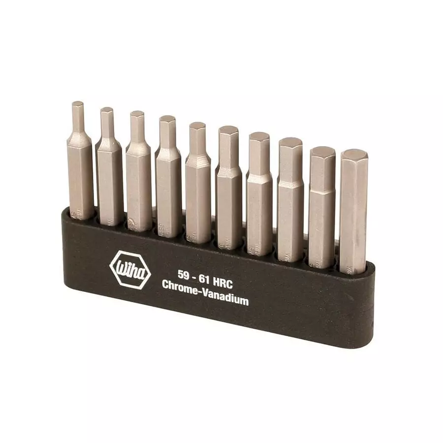 WIHA 10 Piece Hex Inch and Metric Power Bit Belt Pack Set, 74986