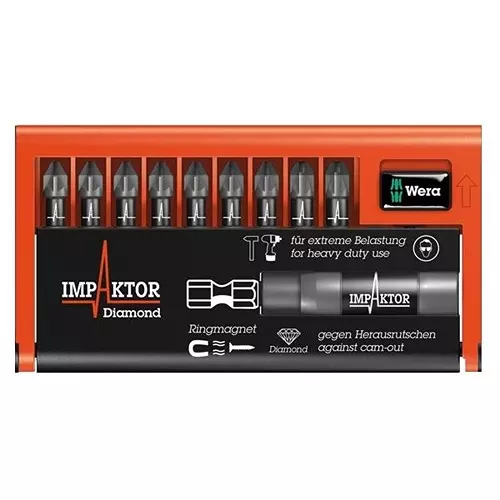 WERA BIT-CHECK SET W/UNIVERSAL HOLDER, 11PC, 05057684001