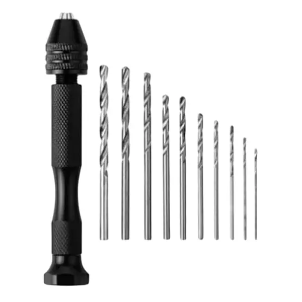 DY TOOLS Mini Micro Twist Drill Bit Set Spiral Flute Round Shank 90° Angle (Pack of 10)