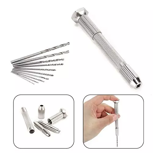 DY TOOLS Mini Micro Twist Drill Bit Set Spiral Flute Round Shank 90° Angle (Pack of 10)