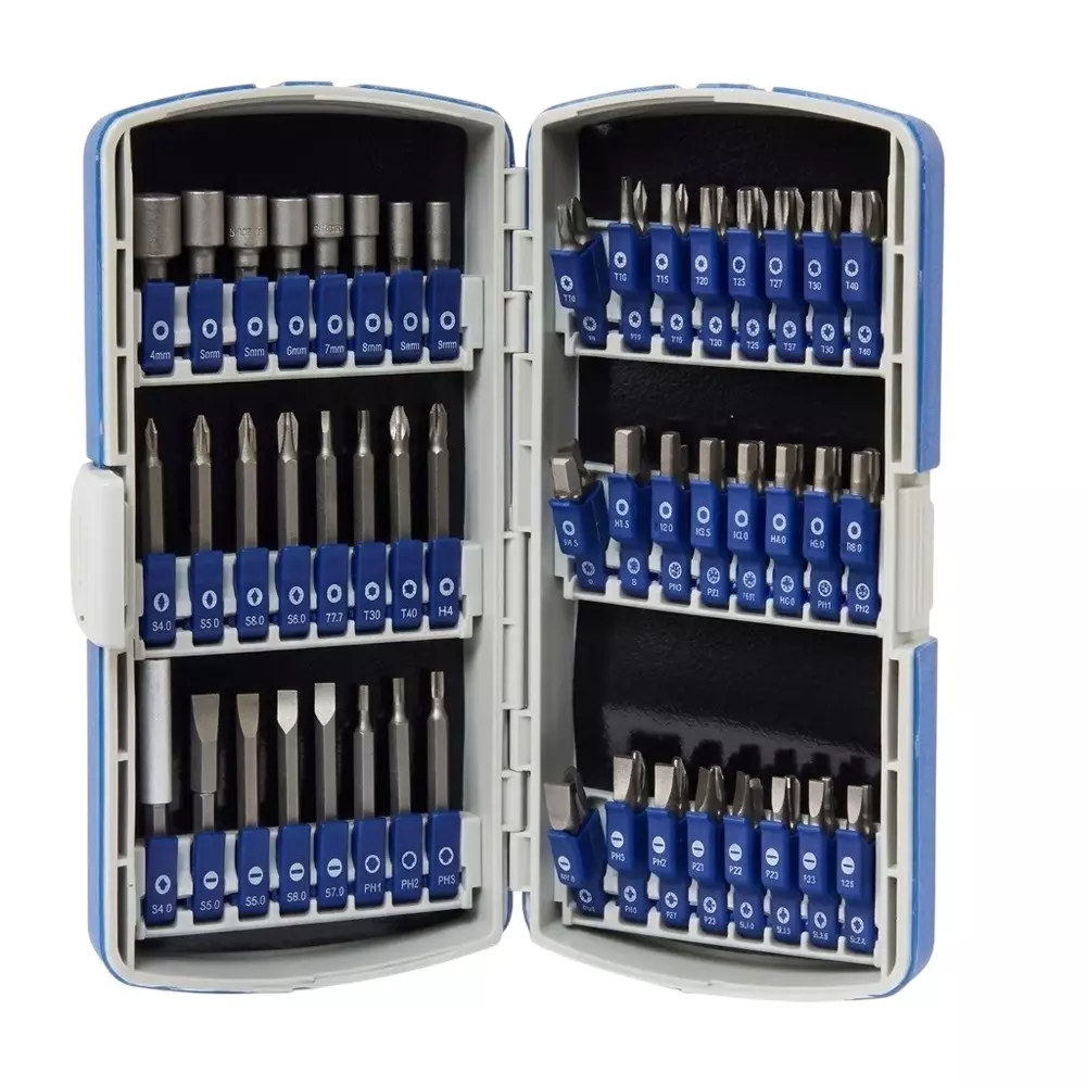 Blue-Point 72 Pcs Bit Set with Folding Case Design and S2 Alloy Steel Body, BLP72BITS