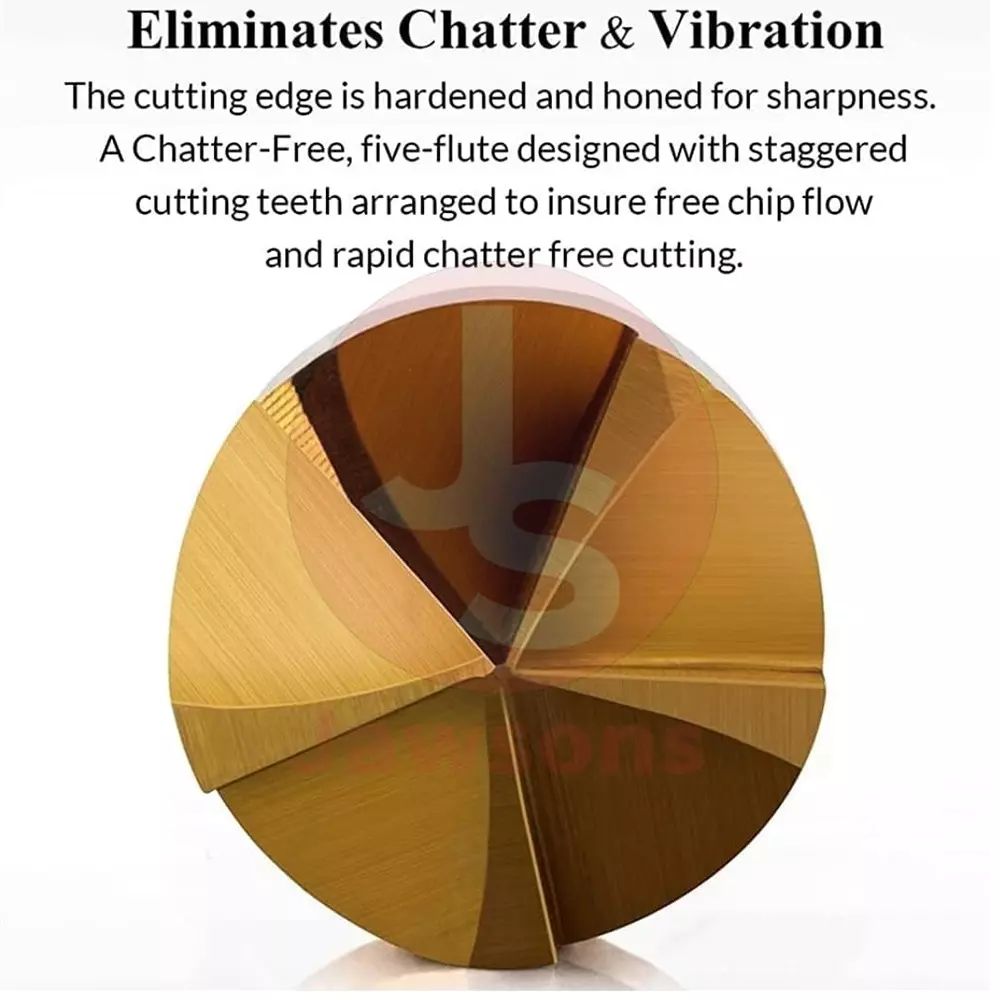 Jawsons Counter Shank Drill Bit Set High-Speed Steel 6-19 mm Chatter-Free 90° Angle Point (Set of 6 Pcs)