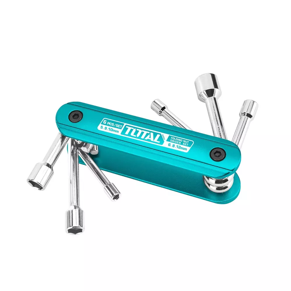 Total Folding Nut Driver Set (5 to 12 mm Size Range), THFND061 (Set of 6)