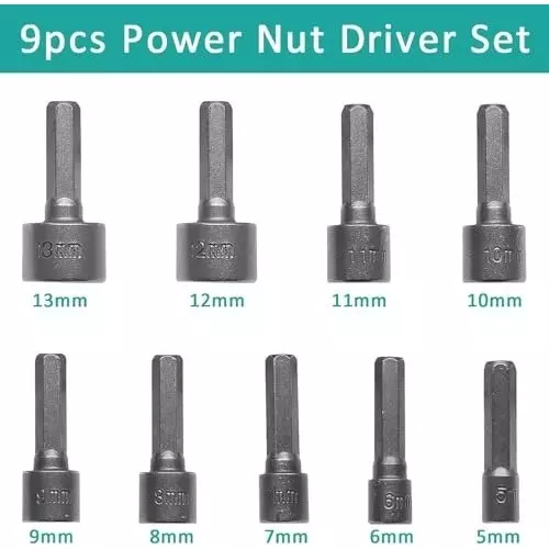 generic-9-pcs-nut-driver-set-5-13-mm-chrome-vanadium-steel-635-mm-14-inch-hex-shank-drill-bits