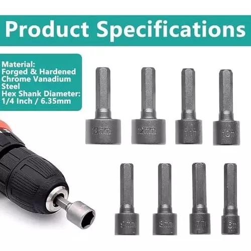 generic-9-pcs-nut-driver-set-5-13-mm-chrome-vanadium-steel-635-mm-14-inch-hex-shank-drill-bits