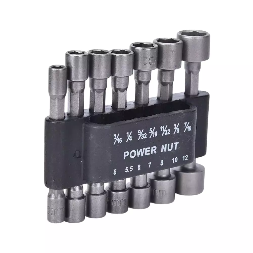 DY TOOLS Power Nut Driver Drill Bit Set Cr-V Steel 6.35 mm (1/4 inch) Hex Shank (Set of 14 Pcs)
