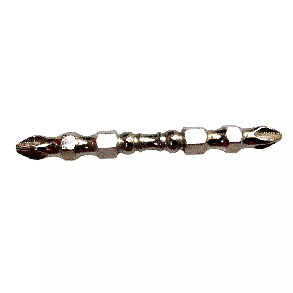 H9 Screwdriver Bit 65 mm (2.5 inch) Size Double-Ended PH2 Tip PH2-PH2 Hex Shank Chrome (Pack of 10)