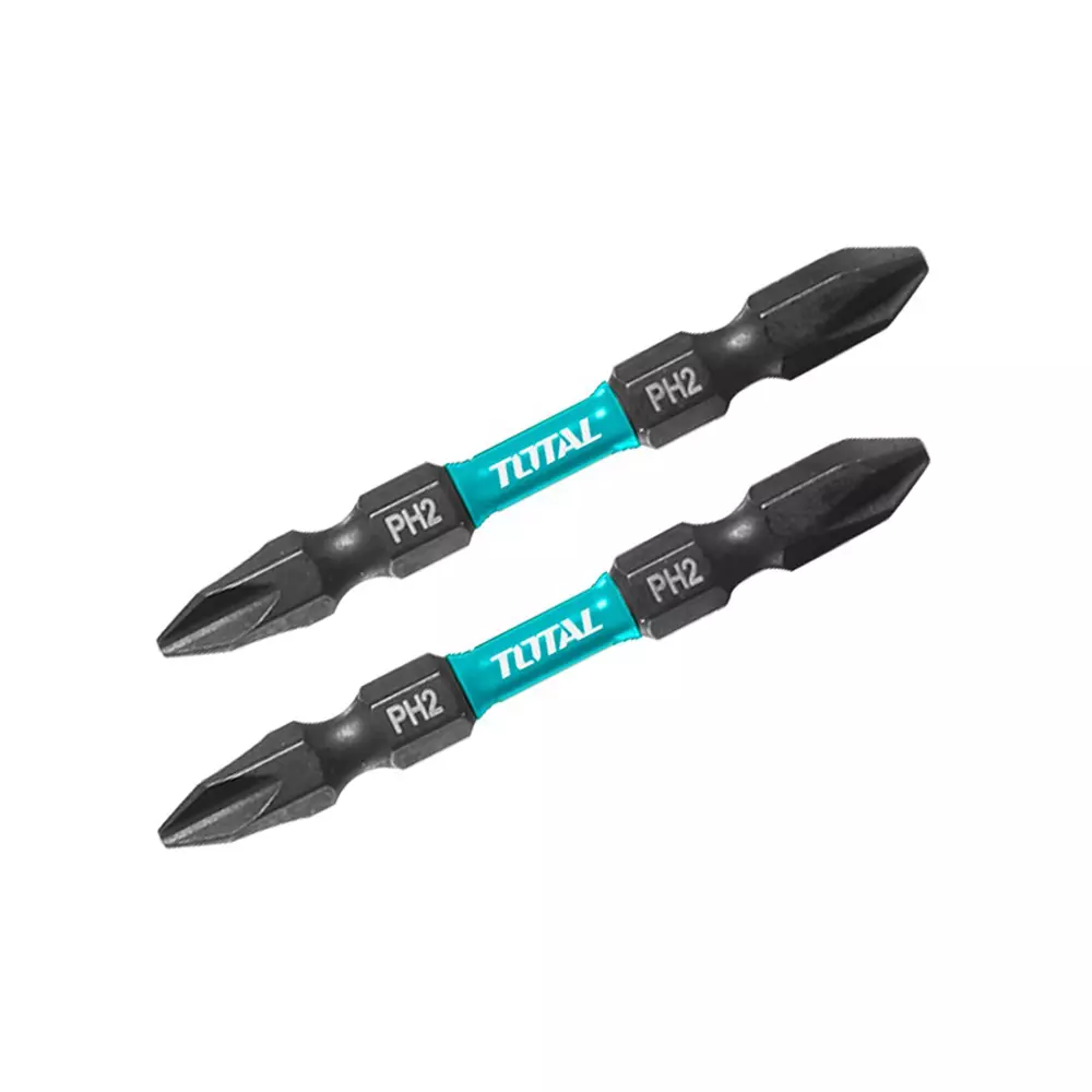 Total Impact Screwdriver Bits PH2 & SL2, 65 mm S2 Industrial Steel, TACIM72PH265 (Set of 2 Pcs)