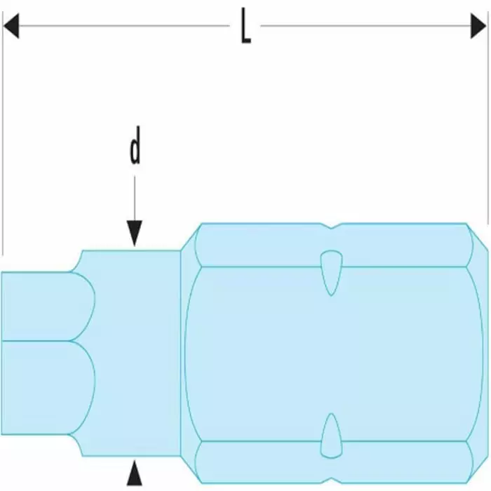 Facom Square Screwdriver Bit, 50.8 mm Tip, ECAR.102