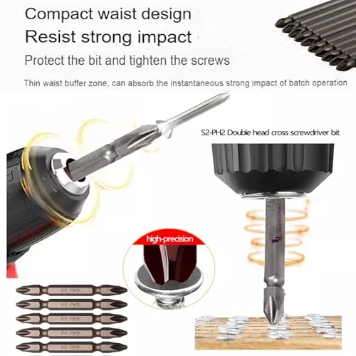 malfah-enterprises-ph2-screwdriver-head-drill-bits-10-cm-length-alloy-steel-silver-for-woodworking-electronics-use-ph2x90-pack-of-4-pcs