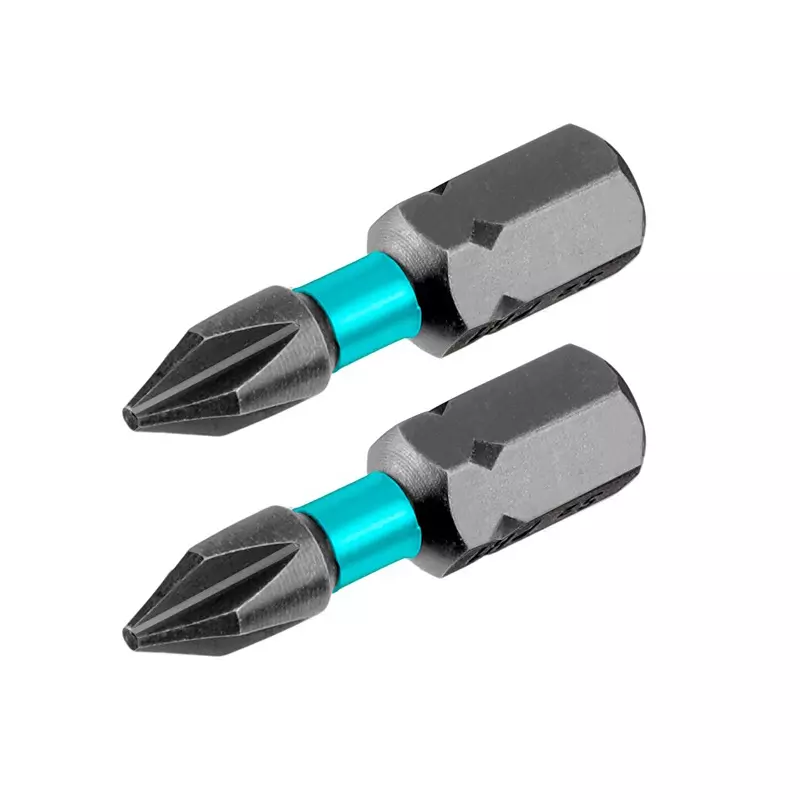 Total Impact Screwdriver Bits PH1 × 25 mm S2 Industrial Steel, TACIM71PH125 (Set of 2 Pcs)