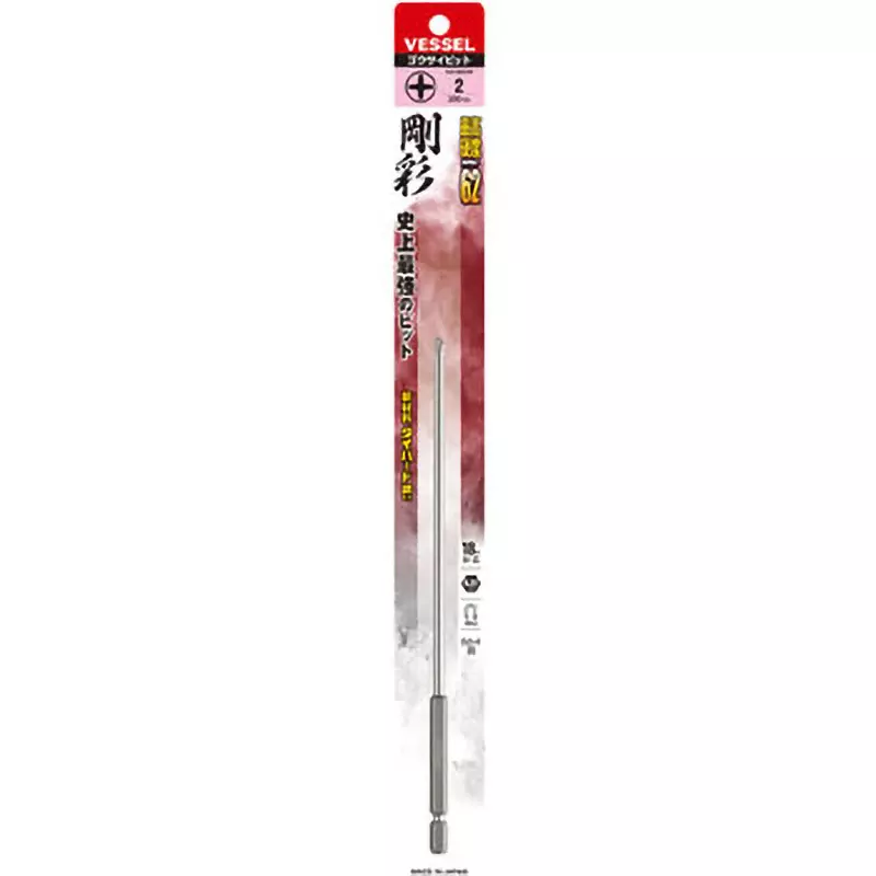 Vessel One-End Gousai Bit 200 mm Overall Length Plus (+) Tip, GS162200