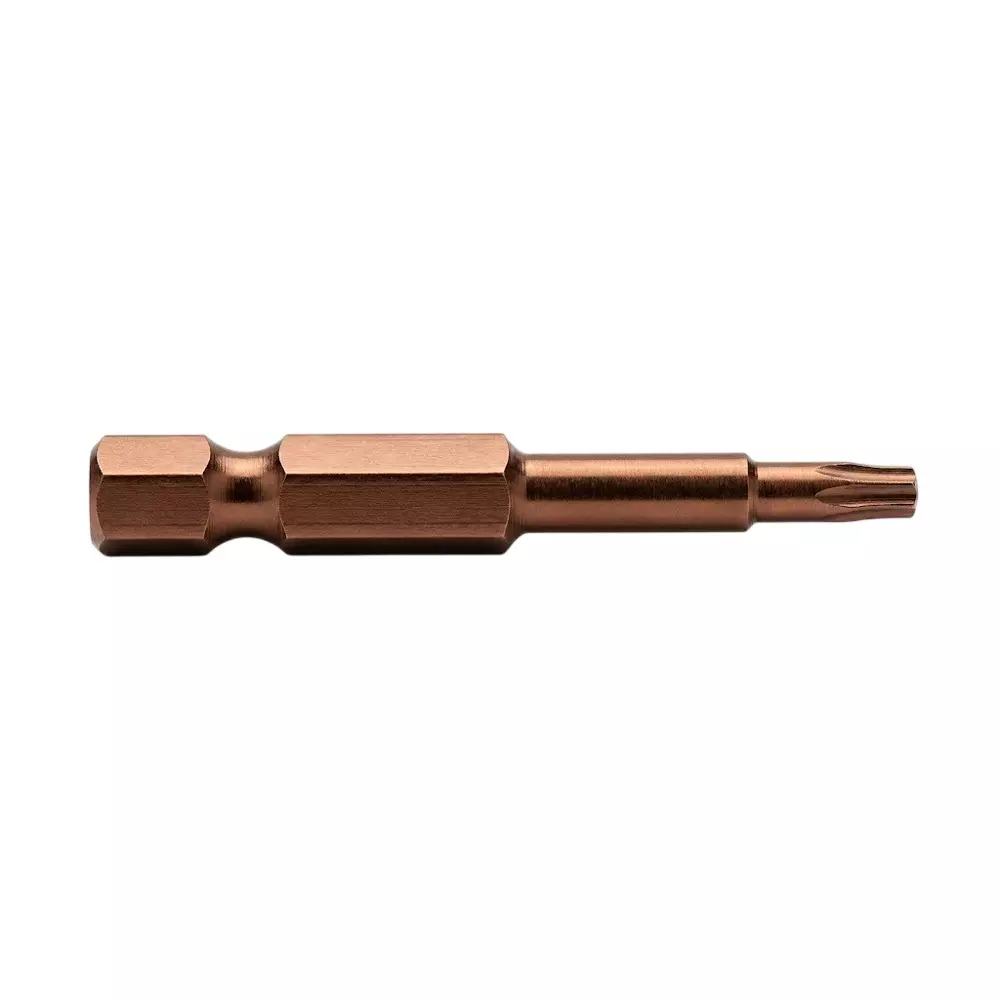 Inder 6.3 mm Hex Screwdriver Bit Torex Type Brown Color Metal Body and Size 50 mm, 561A