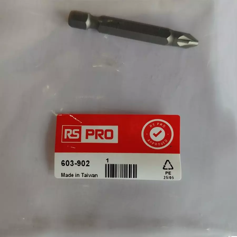 RS Pro Pozidriv Screwdriver Bit Size PZ2 Model No - 603902