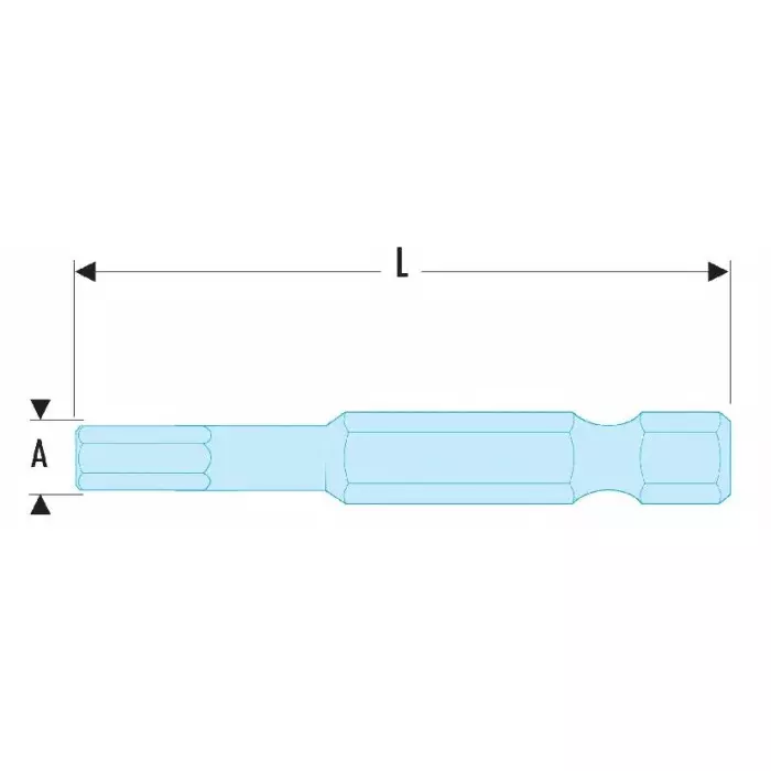 Facom Hexagon Screwdriver Bit, 6 mm Tip, EH.606