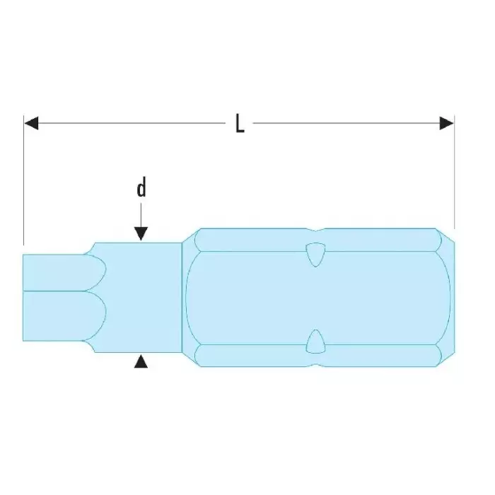 Facom Hexagon Screwdriver Bit, 7.9 mm Tip, EH.210