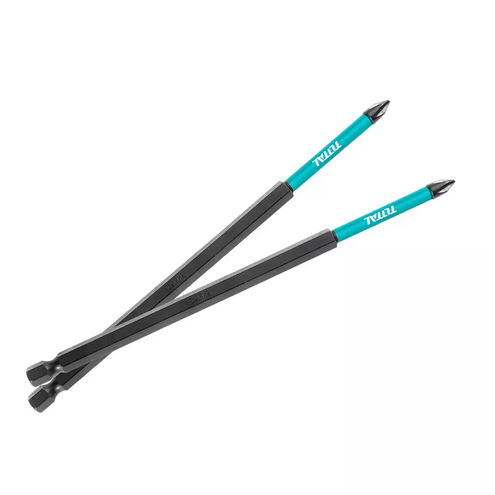 Total Impact Screwdriver Bits PH1 × 150 mm S2 Industrial Steel, TACIM16PH163 (Set of 10 Pcs)