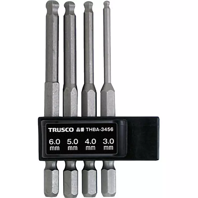 TRUSCO Ball-Point Hex Bit 85 mm Overall Length Ball point Tip, THBA-3456 (Pack of 4 Pcs)