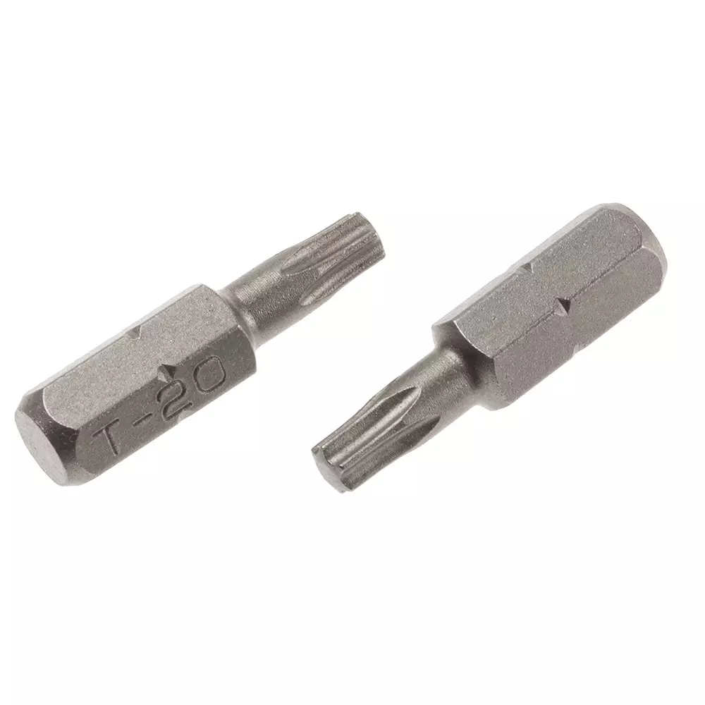 RS PRO Driver Bit T20 mm Torx 1/4 Inch 50 Piece Chrome Molybdenum Steel 25 mm, 2658354 (Pack of 50)