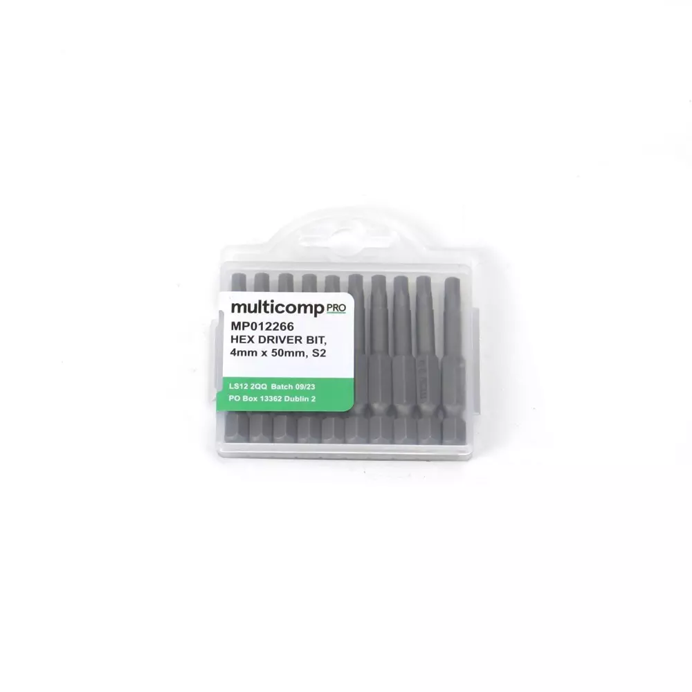 MULTICOMP PRO Hex Driver Bit 10 Pieces of Bits Kit Contents, MP012266 (Pack of 10)