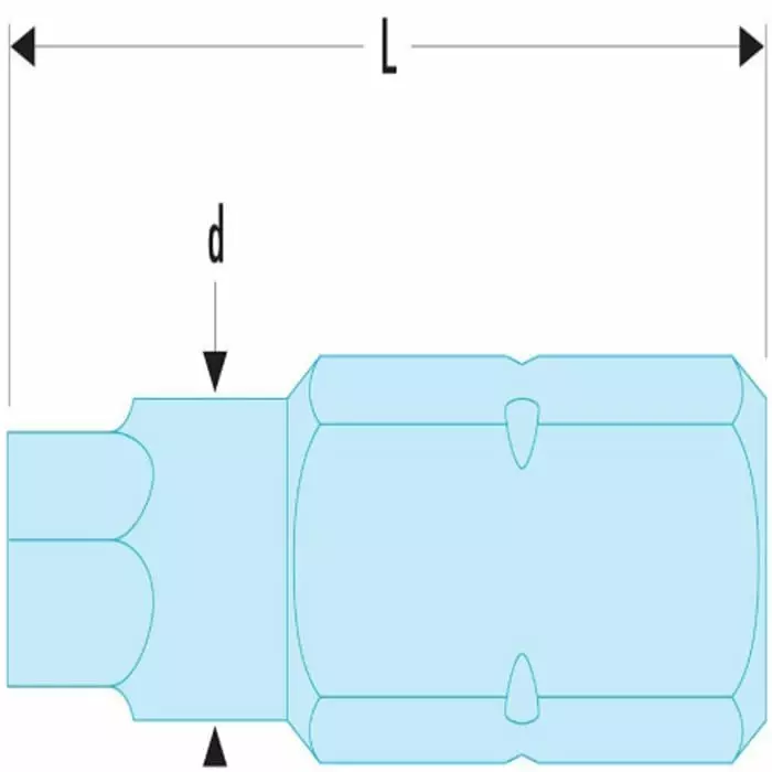 Facom Hexagon Screwdriver Bit, 10 mm Tip, EH.110