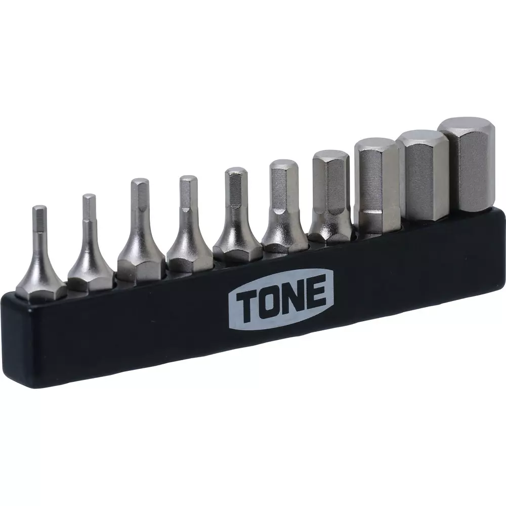 TONE Hexagon Bit Set BT-H2, BT-H2.5, BT-H3, BT-H4, BT-H5, BT-H6, BT-H7, BT-H8 (2 each for H2, H2.5), BTH10S