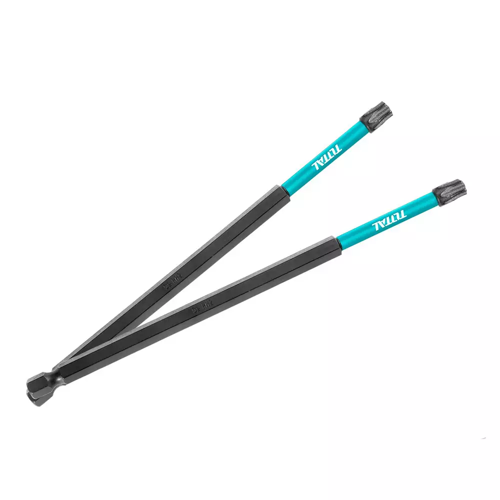 Total Impact Screwdriver Bits T25 × 200 mm S2 Industrial Steel, TACIM16T2583 (Set of 10 Pcs)