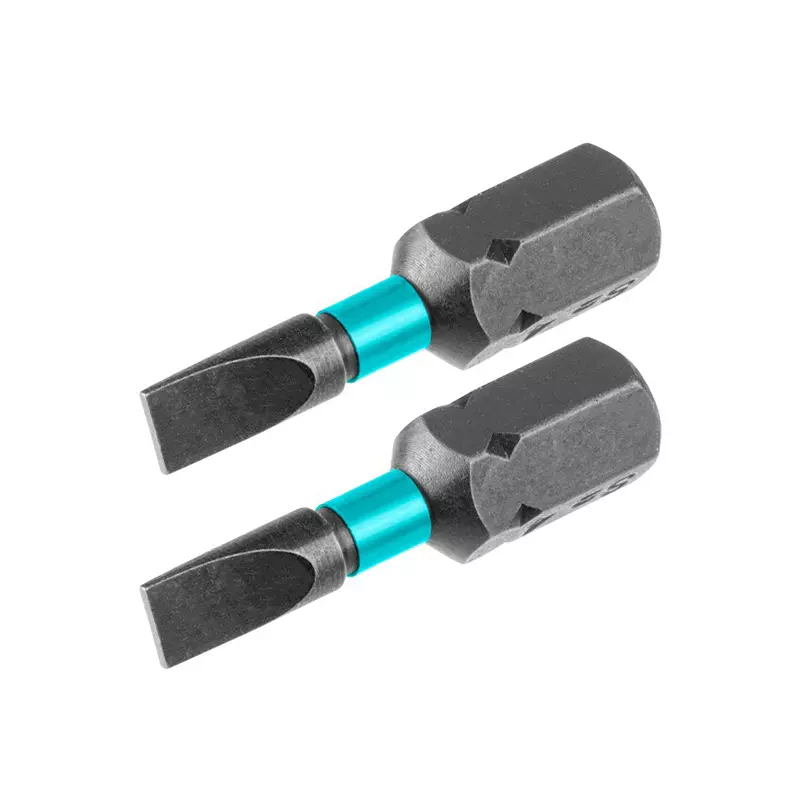 Total Impact Screwdriver Bits SL5 × 0.8 mm & 25 mm S2 Industrial Steel, TACIM71SL525 (Set of 2 Pcs)