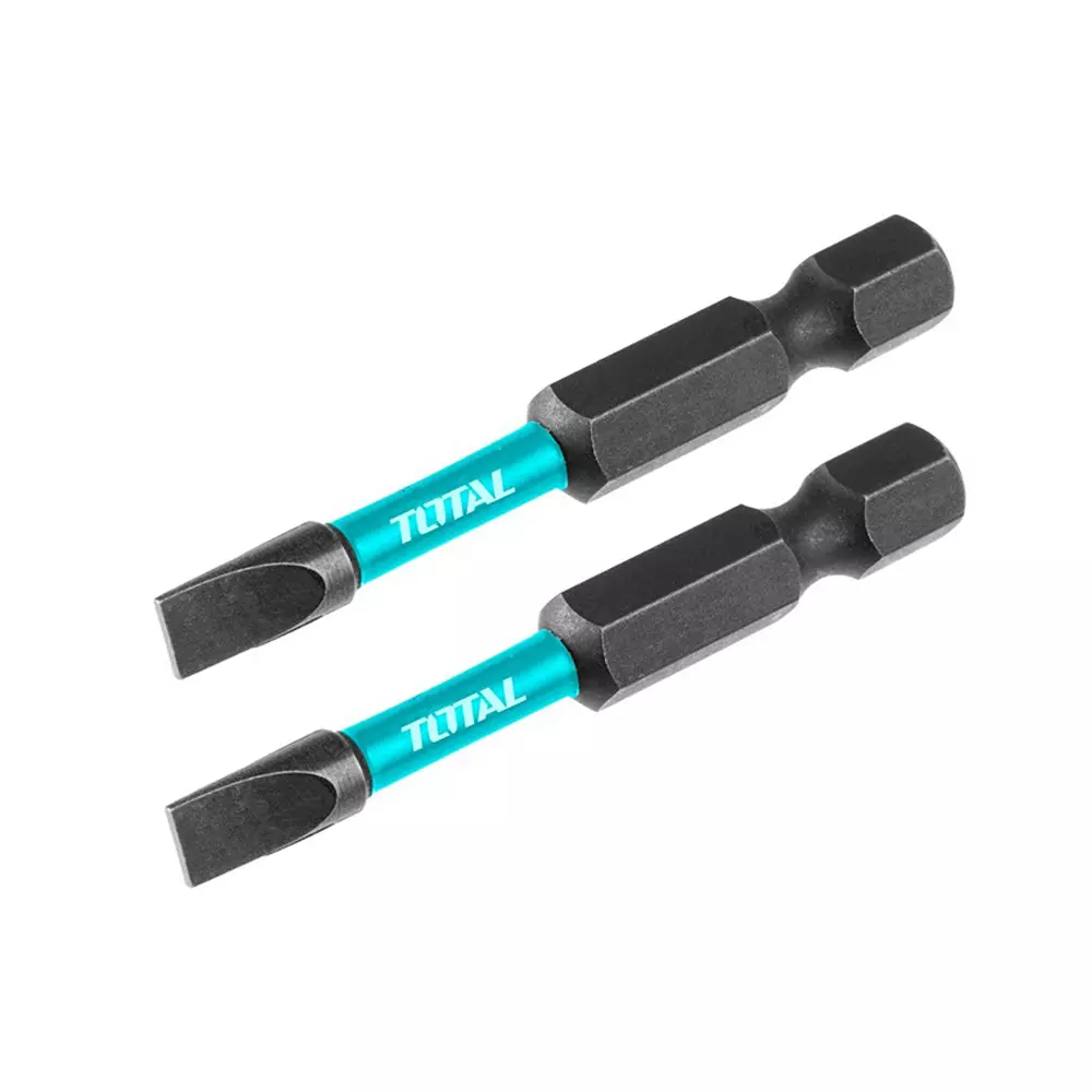Total Impact Screwdriver Bits SL6 × 1 mm & 50 mm S2 Industrial Steel, TACIM71SL650 (Set of 2 Pcs)