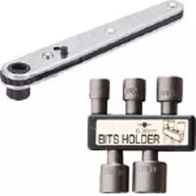 TRUSCO Socket Bit Ratchet Screwdriver Set 108 mm Overall Length, TRDB-S