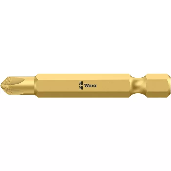 Wera Screwdriver Bit 1/4 Inch (6.35 mm) Drive Size 50 mm Blade Length Golden for Industrial Use, 05066688001