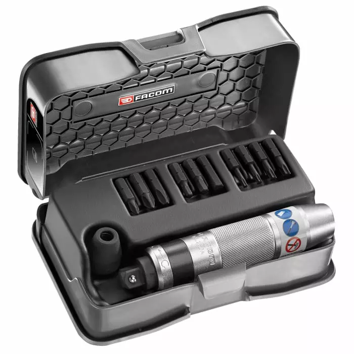 Facom Impact Screwdriver Driver 16 Pieces, Hexagon, Phillips, Pozidriv, Torx, NS.260PB