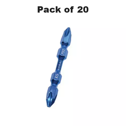 ADRAL High Torque Blue Bit 65 mm Steel Bright ADRAL Blue Finish for Industrial Use, HTB 65 (Pack of 20 Pcs)