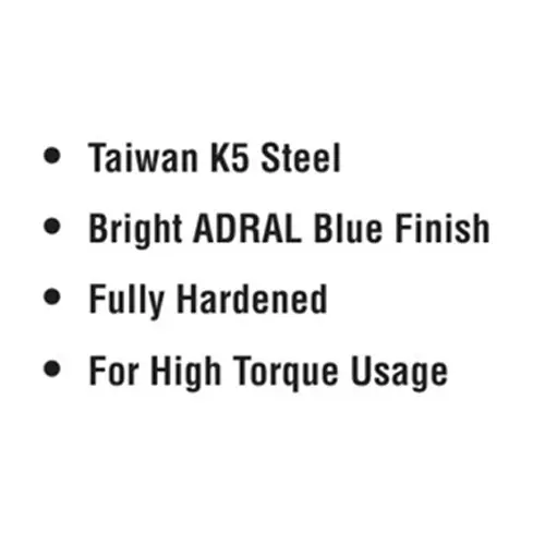 ADRAL High Torque Blue Bit 65 mm Steel Bright ADRAL Blue Finish for Industrial Use, HTB 65 (Pack of 20 Pcs)