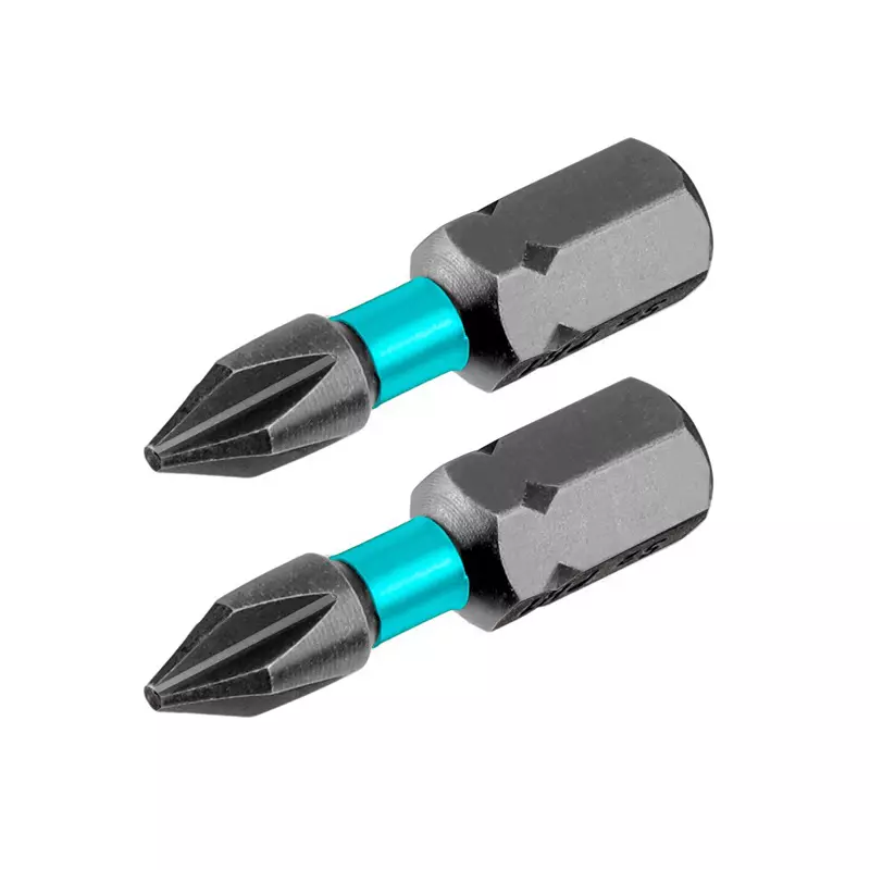 Total Impact Screwdriver Bits PH2 × 25 mm S2 Industrial Steel, TACIM71PH225 (Set of 2 Pcs)