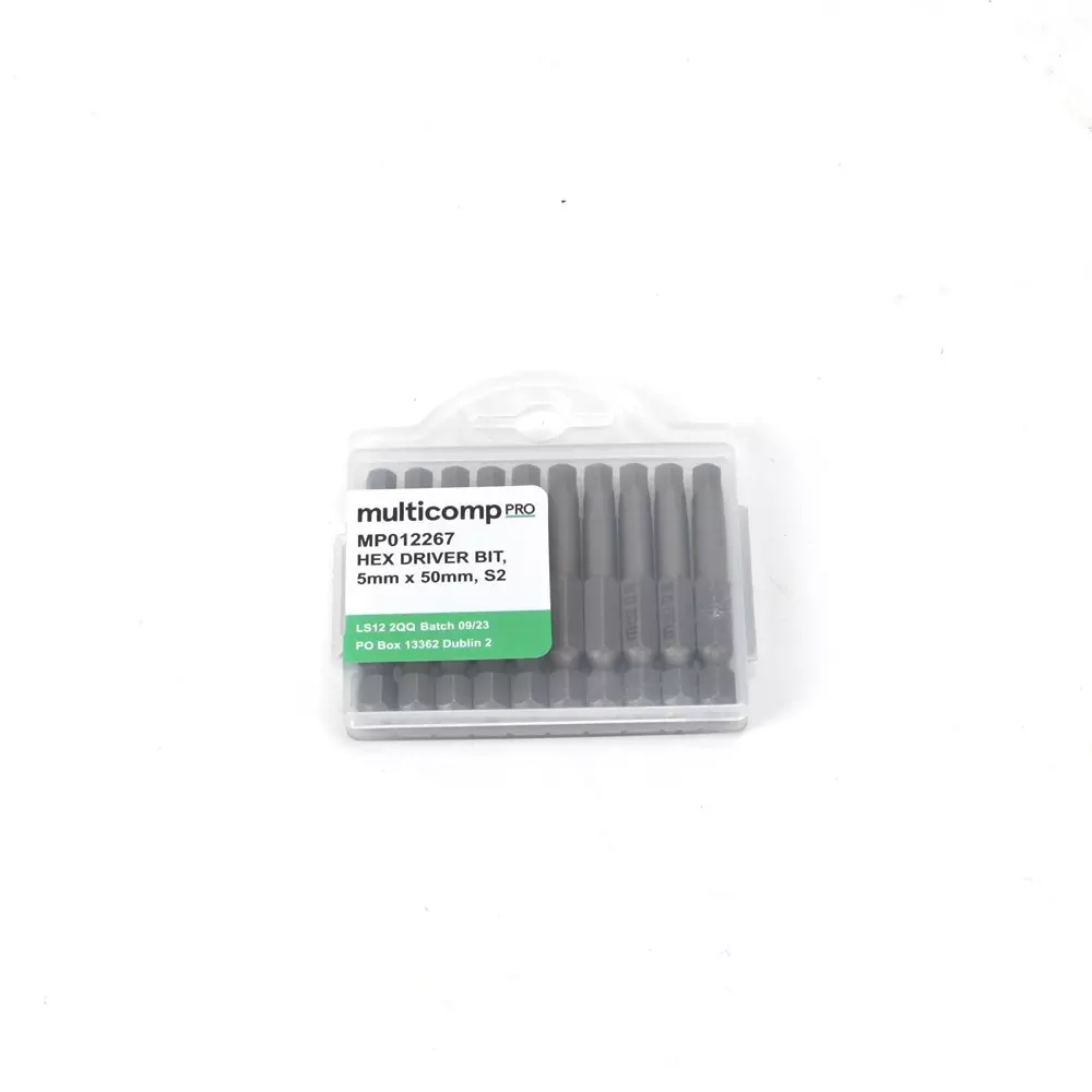 MULTICOMP PRO Hex Driver Bit 10 Pieces of Bits Kit Contents, MP012267 (Pack of 10)
