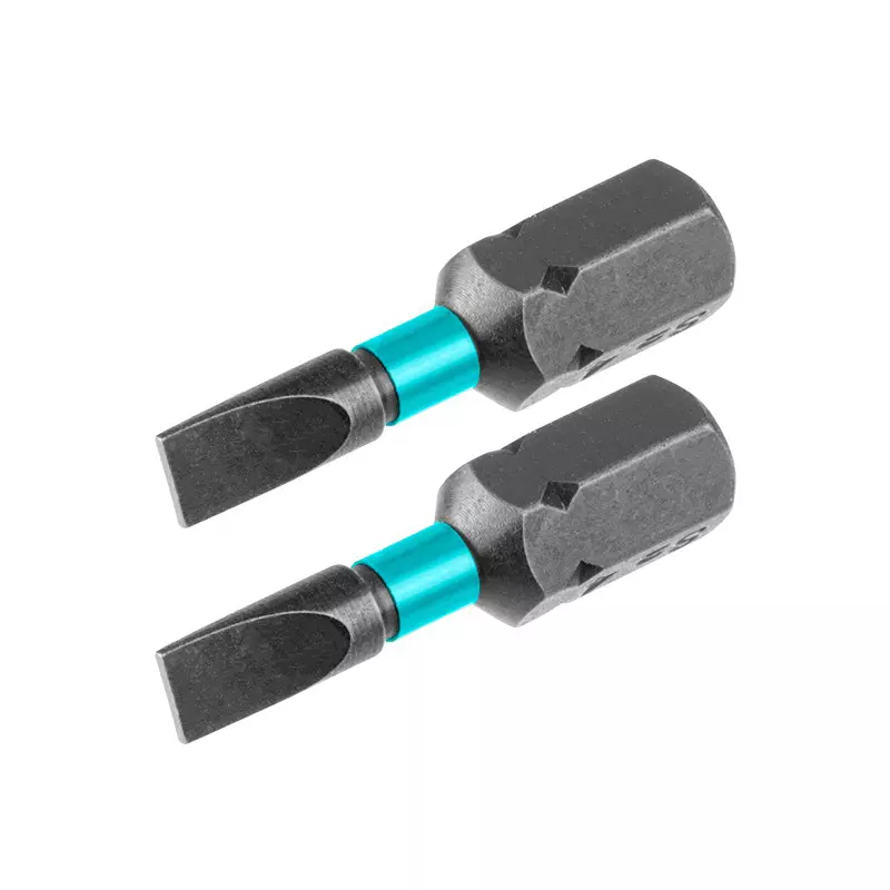 Total Impact Screwdriver Bits SL4 × 0.5 mm & 25 mm S2 Industrial Steel, TACIM71SL425 (Set of 2 Pcs)