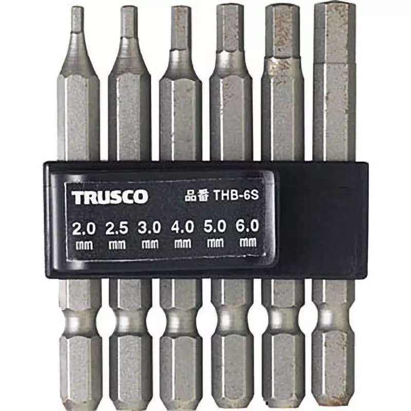 TRUSCO Hexagon Bit Set 65 mm Overall Length, THB-6S (Pack of 6 Pcs)