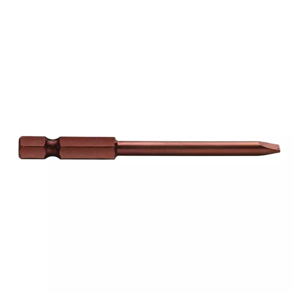 Inder 6.5 mm Hex Screwdriver Bit Slotted Type Brown Color Metal Body and Size 50 mm, 559A