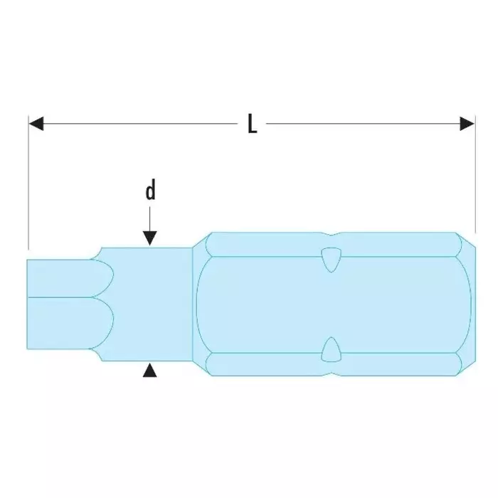 Facom Hexagon Screwdriver Bit, 5 mm Tip, EH.205