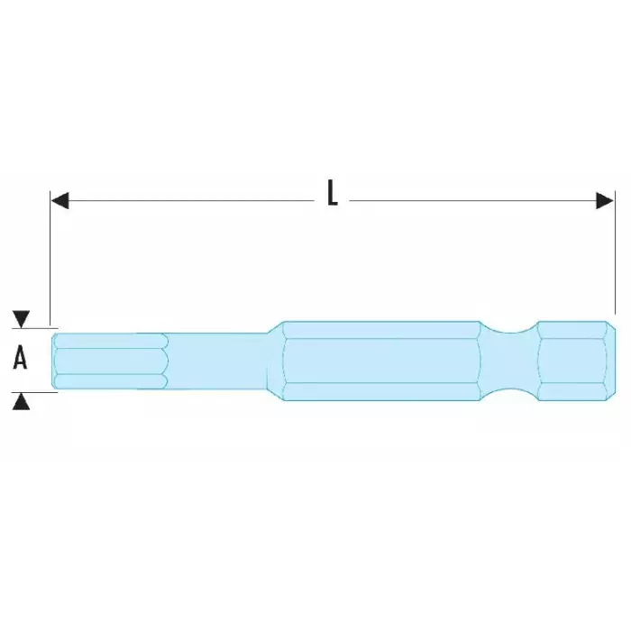 Facom Hexagon Screwdriver Bit, 5 mm Tip, EH.605
