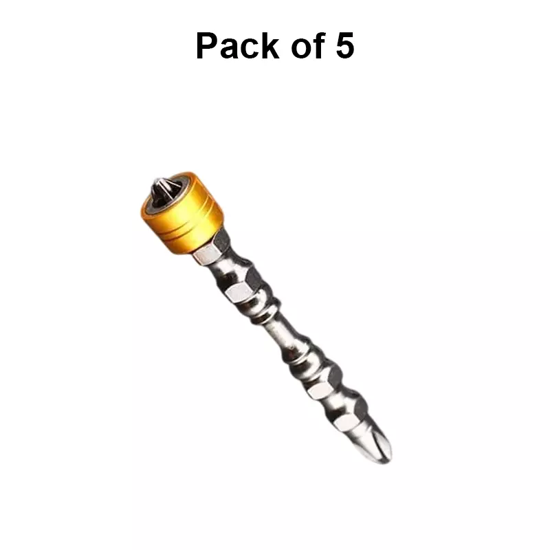 H9 Small Magnatic Ring DISCO Bit 65 mm (2.5 inch) Size Double Ended PH2-PH2 Hex Shank Silver (Pack of 5)