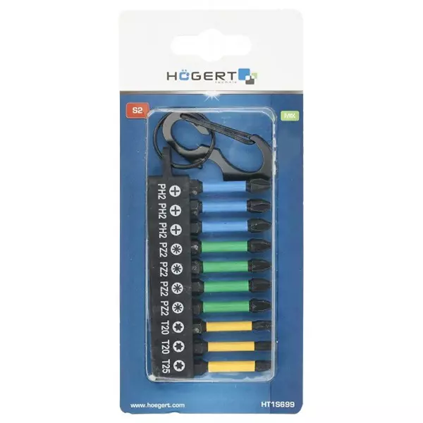 hogert-technik-10-pcs-mix-impact-bits-hrc-58-61-hardness-50-mm-length-and-14-inch-635-mm-drive-size-ht1s699