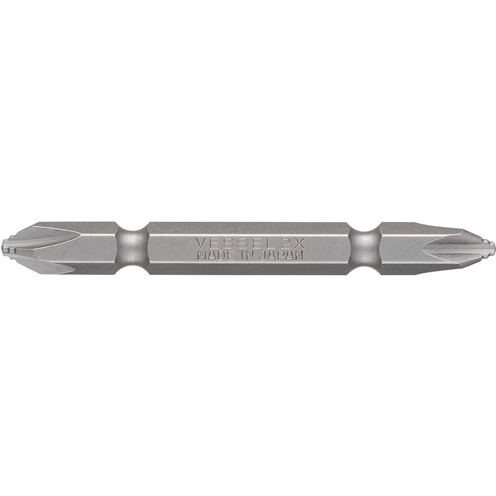 Vessel Non Stripped Bit 65 mm Overall Length Plus (+) Tip, DZ142065 (Pack of 2 Pcs)