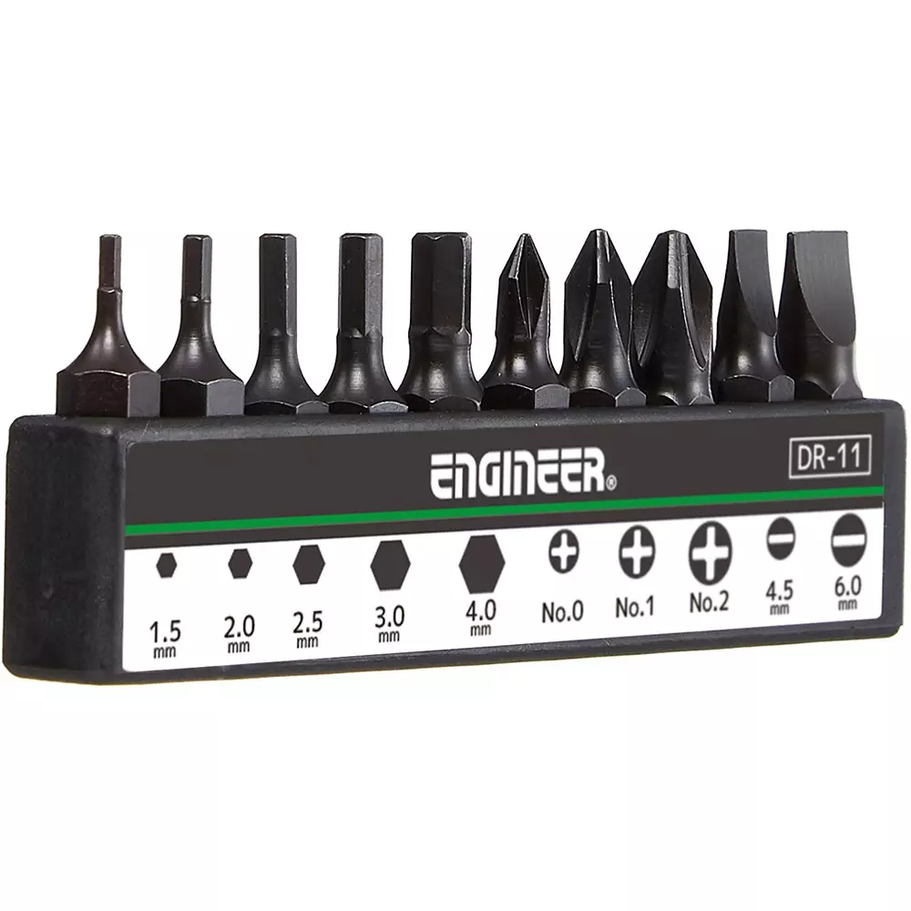 Engineer One Head Bit Set 6.35 mm Hex Size, DR-11 (Pack of 10 Pcs)