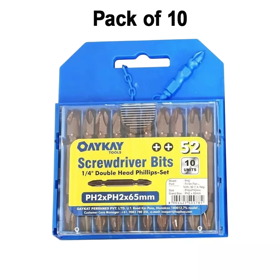 oaykay-10-pcs-each-screwdriver-bit-set-double-head-phillips-14-inch-635-mm-drive-and-ph2-x-ph2-x-65-mm--size-319735-pack-of-10