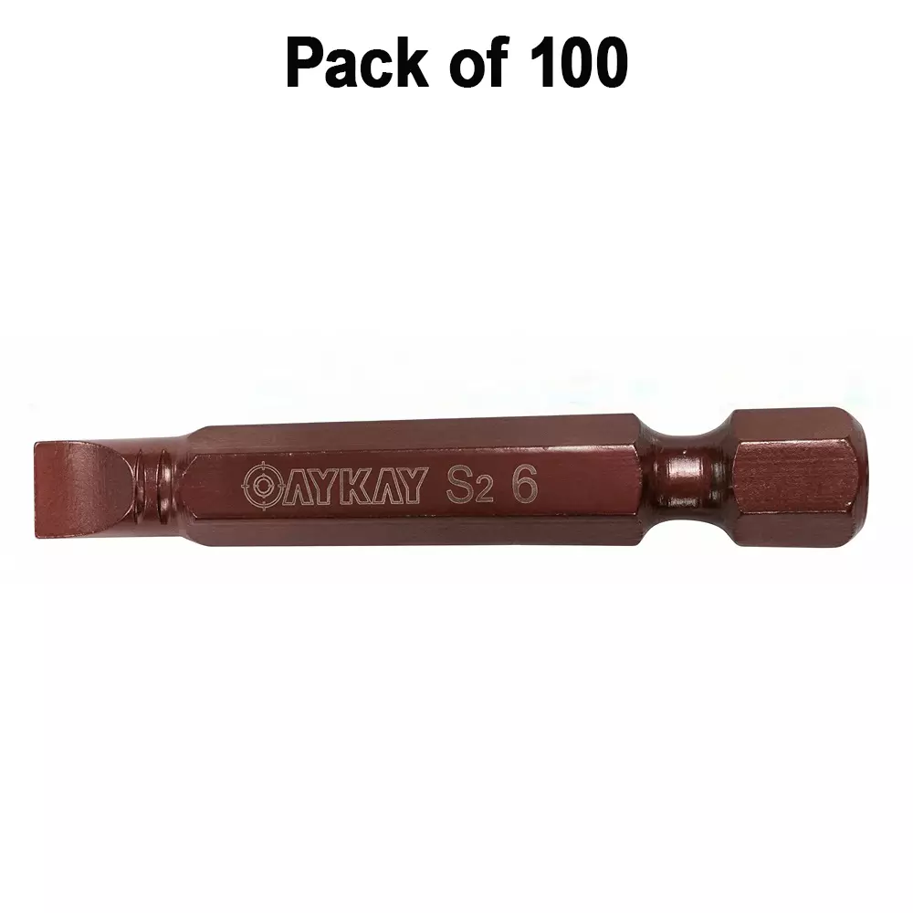 oaykay-s2-metal-screwdrive-bit-double-head-phillips-14-inch-635-mm-drive-and-25x3x05-mm-size-319903-pack-of-100