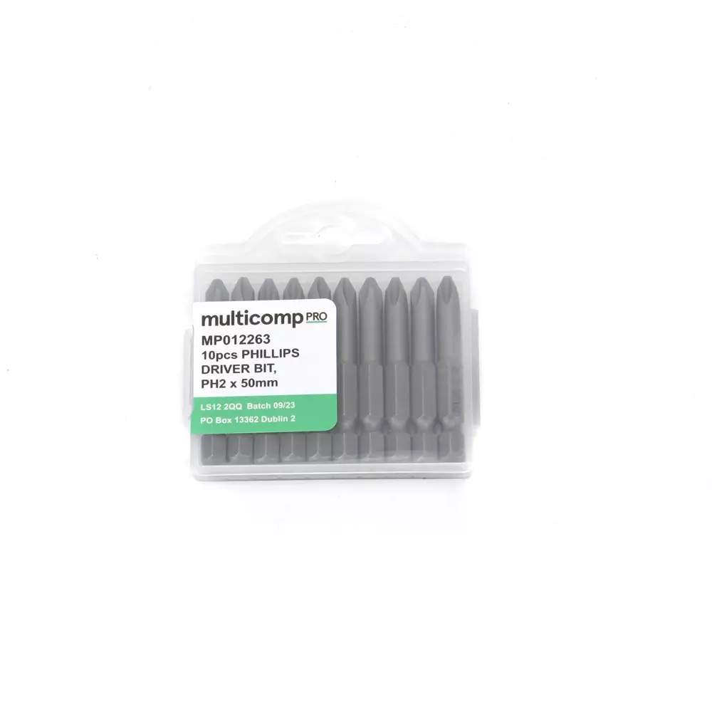MULTICOMP PRO Phillips Driver Bit 10 Pieces of Philips Bits Kit Contents, MP012263 (Pack of 10)
