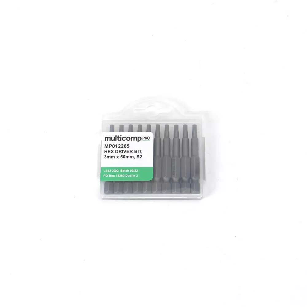 MULTICOMP PRO Hex Driver Bit 10 Pieces of Bits Kit Contents, MP012265 (Pack of 10)