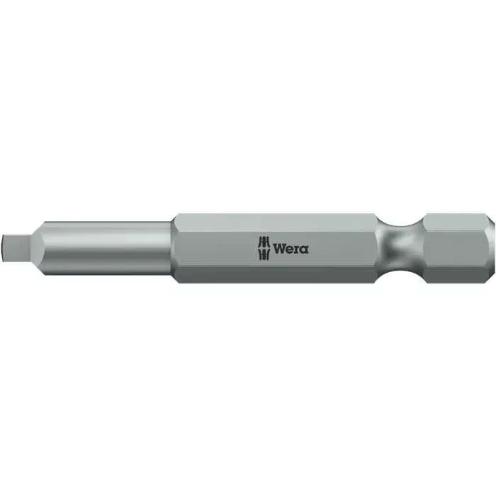 Wera BiTorsion Square Screwdriver Bit 1/4 Inch (6.35 mm) Drive Size 50 mm Blade Length Silver for Industrial Use, 05060149001